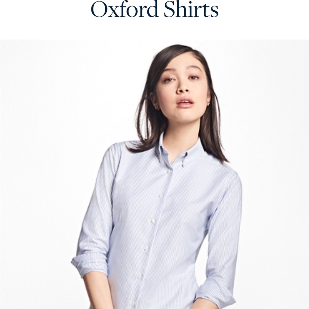 Iconic Brooks Brothers blue oxford shirt.
